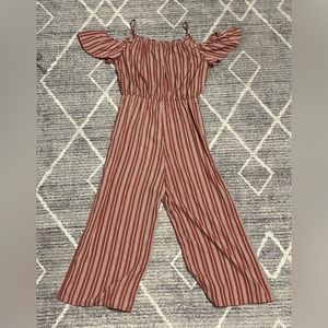 Girls 10 Jumpsuit Pink Striped